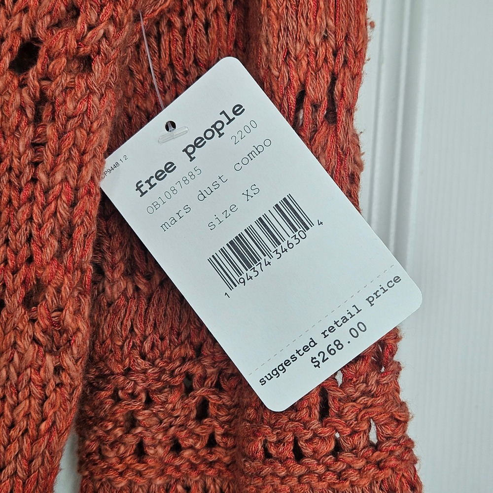Free People | Constellation Crochet Fringe Tunic Mars Dust NWT Size XS - Picture 6 of 11